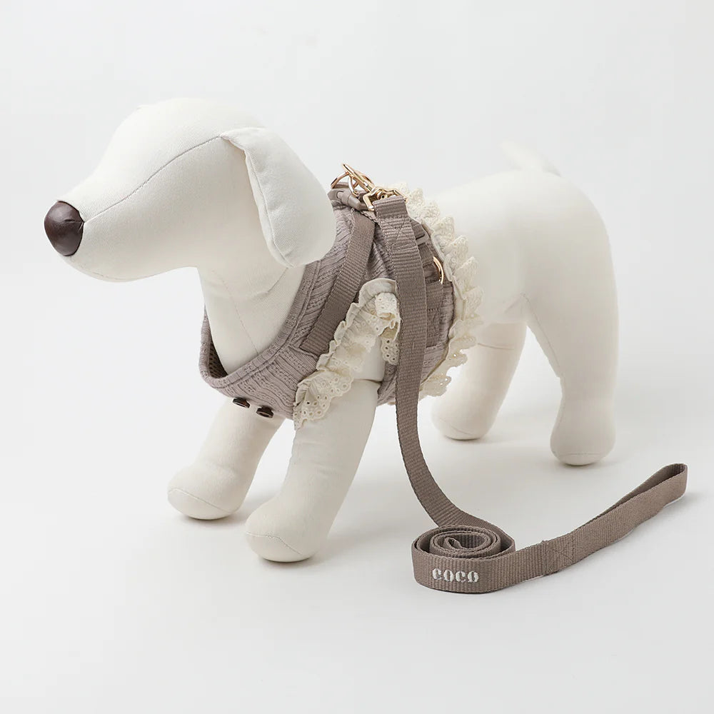 Rib Frill Harness + Lead Set (Name Embroidery Available)